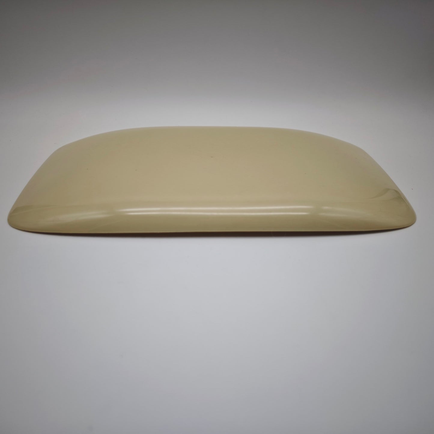 Servierplatte Kunststoff beige 70er Blumenmuster kalte Platte Retro Buffet Snacktablett Mid Century Deko 31 cm vintage