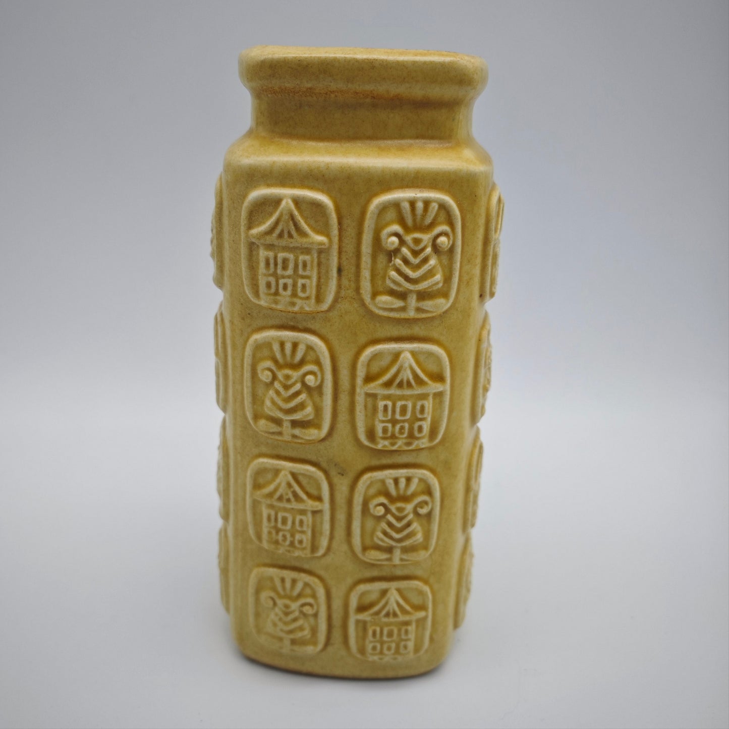 Bay Keramik Blumenvase beige Vintage WGP 937-17 Design Bodo Mans 60er Jahre Fat Lava Mid Century Modern West German Pottery Tiki Ethno
