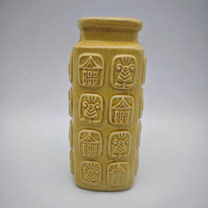 Bay Keramik Blumenvase beige Vintage WGP 937-17 Design Bodo Mans 60er Jahre Fat Lava Mid Century Modern West German Pottery Tiki Ethno