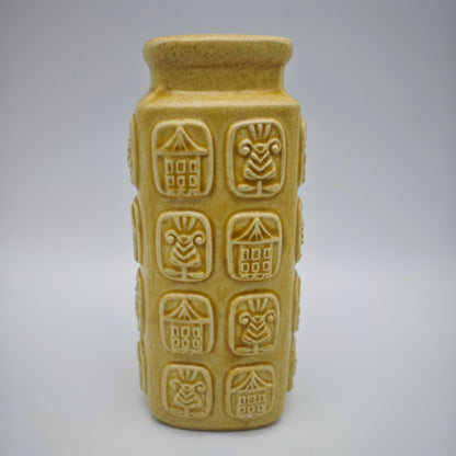 Bay Keramik Blumenvase beige Vintage WGP 937-17 Design Bodo Mans 60er Jahre Fat Lava Mid Century Modern West German Pottery Tiki Ethno