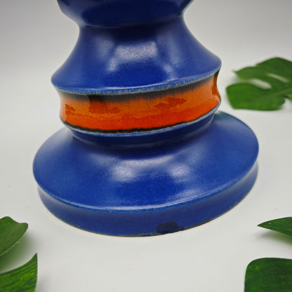 Kerzenhalter Keramik Blau Orange Fat Lava Mid Century 70er Jahre Retro Kerzenständer West German Pottery Boho Chic Pop Art Space Age Wohnaccessoire