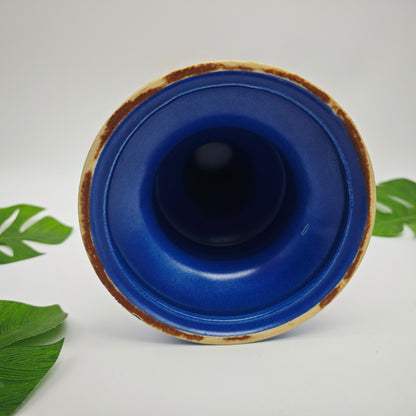 Kerzenhalter Keramik Blau Orange Fat Lava Mid Century 70er Jahre Retro Kerzenständer West German Pottery Boho Chic Pop Art Space Age Wohnaccessoire