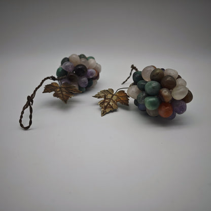2x grapes made of amethyst agate carnelian table decoration purple violet brown gemstones healing stones tumbled stones artificial fruit wine bar decoration handmade