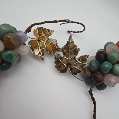 2x grapes made of amethyst agate carnelian table decoration purple violet brown gemstones healing stones tumbled stones artificial fruit wine bar decoration handmade