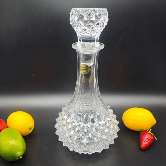 Cristal d'Arques Kristallglas Karaffe Whisky Schnaps Gin Flasche Kristall Dekanter Longchamp Bleikristall Kristallglas