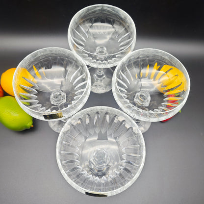 4x WMF Cristal Cabinet Sektschale Sektglas Bleikristall Kristallglas geschliffen