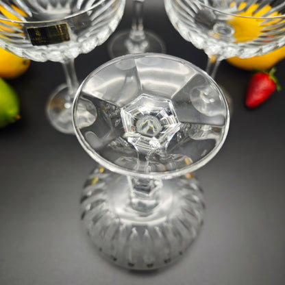 4x WMF Cristal Cabinet Sektschale Sektglas Bleikristall Kristallglas geschliffen
