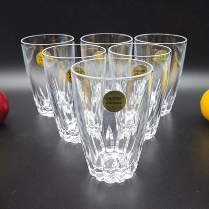 6x Cristal d'Arques verre à boire en cristal verre cristal au plomb gobelet à whisky cocktails boissons courtes vintage