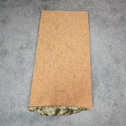 2x Buchstützen Messing Früchtekorb goldfarben massiv gegossen mit Hartfaserplatte 30 cm