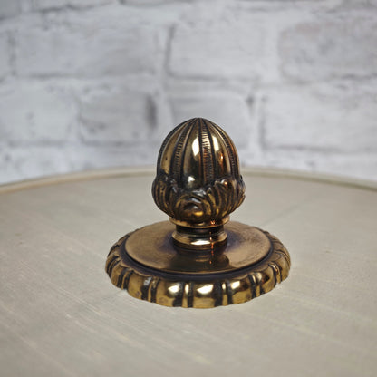 Tischlampe Messing Empire Stil mit Stoffschirm und Klauenfüßen Hollywood Regency Vintage Barock Leuchte