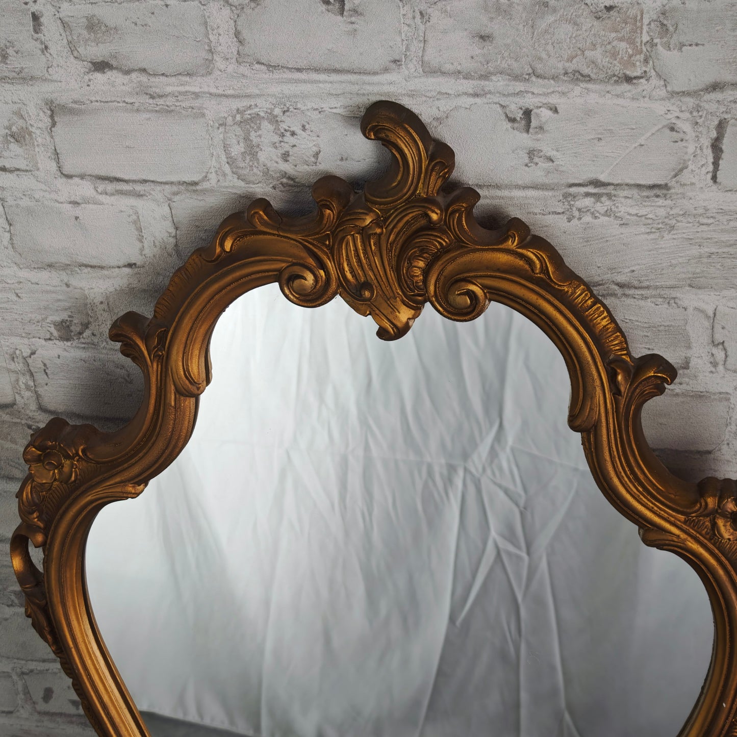 Spiegel Barock Wandspiegel goldfarben 82x51 cm Chippendale Stil mit Ornamenten Hollywood Regency