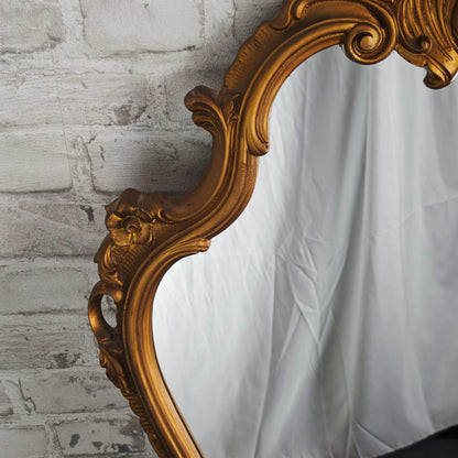 Spiegel Barock Wandspiegel goldfarben 82x51 cm Chippendale Stil mit Ornamenten Hollywood Regency