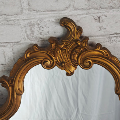Spiegel Barock Wandspiegel goldfarben 82x51 cm Chippendale Stil mit Ornamenten Hollywood Regency