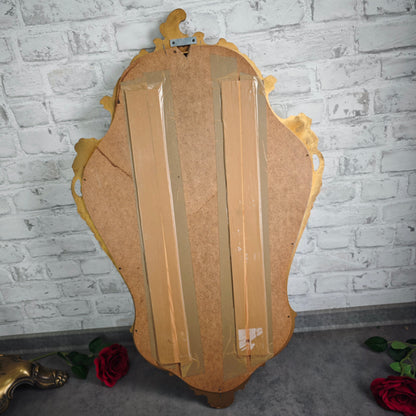 Spiegel Barock Wandspiegel goldfarben 82x51 cm Chippendale Stil mit Ornamenten Hollywood Regency