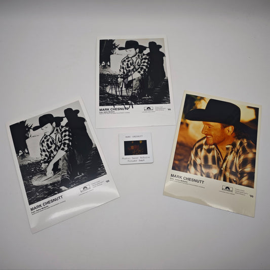 Mark Chesnutt Autogrammkarten Set 1999 Polydor handsigniertes Foto Promo Dia Country Musik