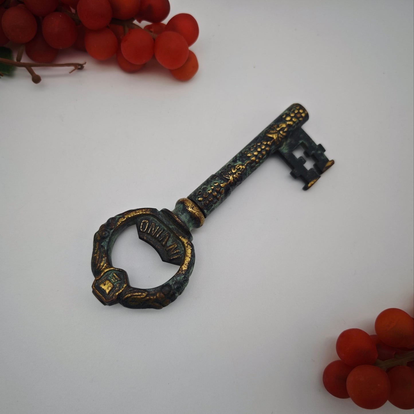 Korkenzieher Schlüssel Messing In Vino Veritas Deko Vintage mit Patina