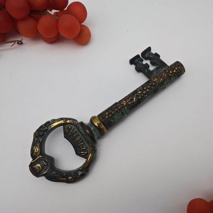 Korkenzieher Schlüssel Messing In Vino Veritas Deko Vintage mit Patina