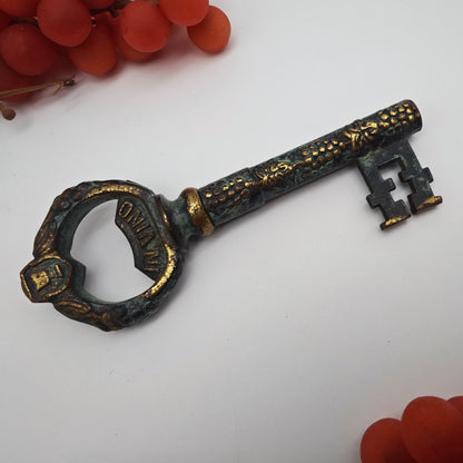 Korkenzieher Schlüssel Messing In Vino Veritas Deko Vintage mit Patina