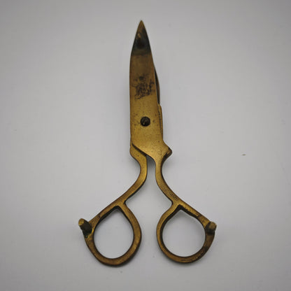 Antike Dochtschere aus Messing Kerzenschere 15 cm mit Patina 19. Jhdt Stil