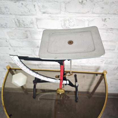 XXL Briefwaage antik Eisenguss Emaille Anzeige Feinwaage bis 2 kg mechanisch vintage