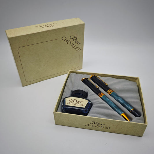 Rex Chevalier Schreibset Füller Kugelschreiber Geschenkbox Vintage Stil