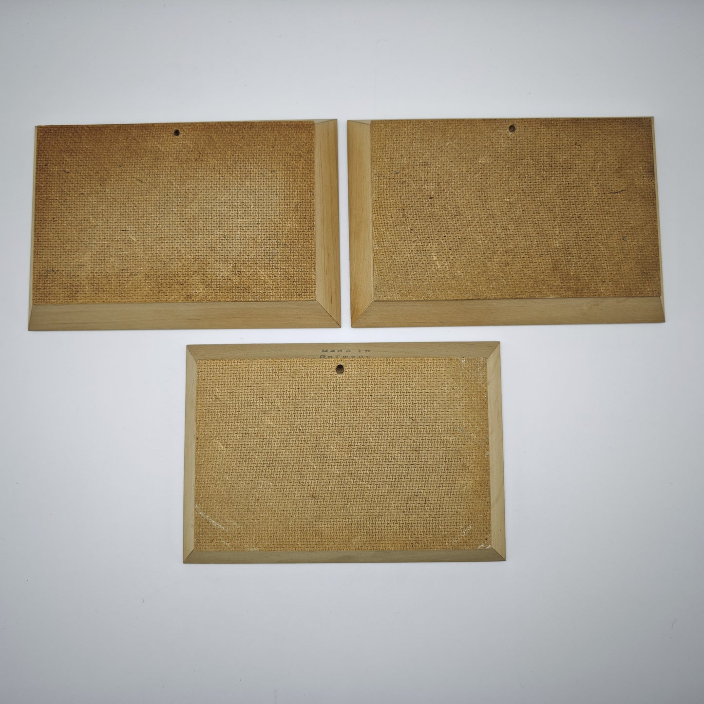 3x Holz Wandbild Diorama Bauernstube Miniatur Alpenstil Handarbeit 19 cm Vintage