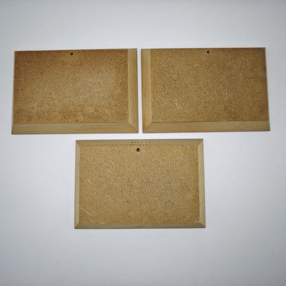 3x Holz Wandbild Diorama Bauernstube Miniatur Alpenstil Handarbeit 19 cm Vintage