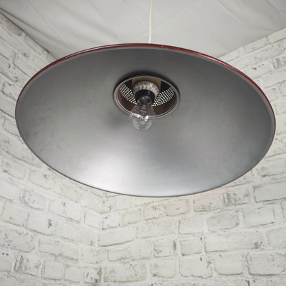 Pendelleuchte braun Metall Vintage Deckenlampe 70er Loftlampe groß Retro