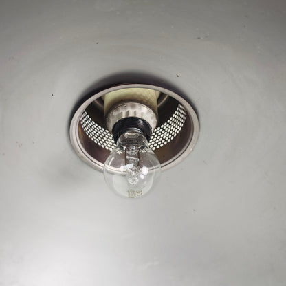 Pendelleuchte braun Metall Vintage Deckenlampe 70er Loftlampe groß Retro