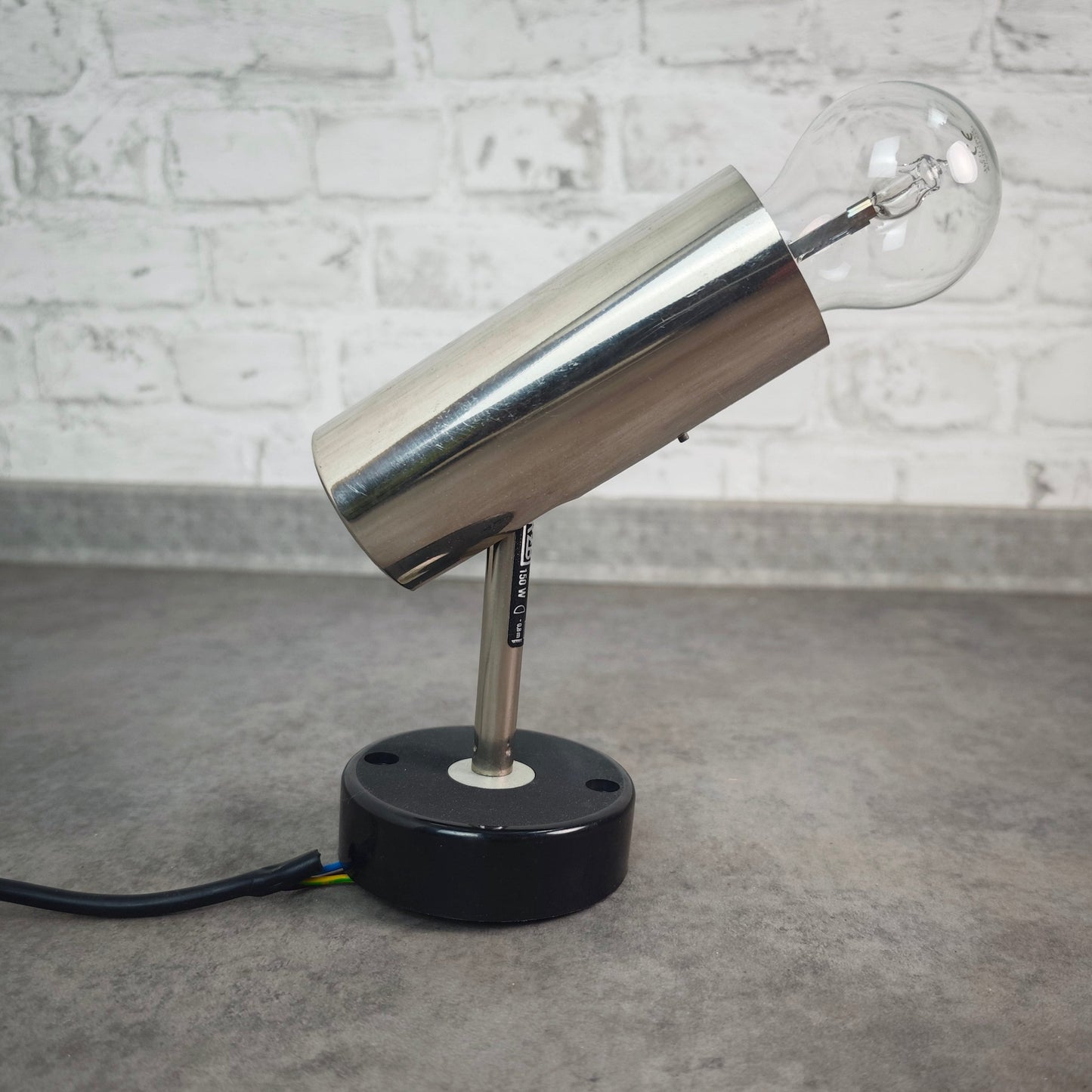 RZB Spotleuchte 80er verstellbar Chrom Vintage Lampe Loft Bauhaus Stil