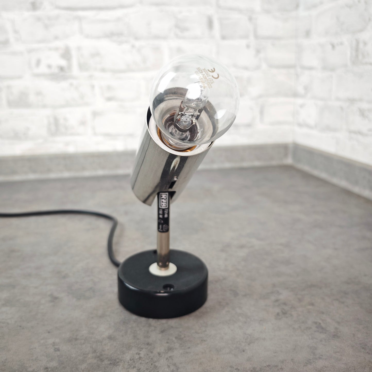 RZB Spotleuchte 80er verstellbar Chrom Vintage Lampe Loft Bauhaus Stil