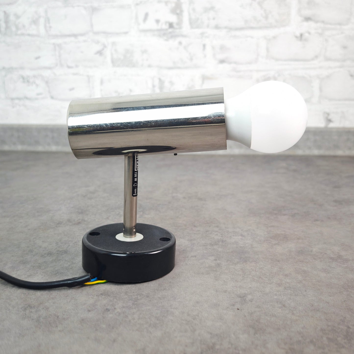 RZB Spotleuchte 80er verstellbar Chrom Vintage Lampe Loft Bauhaus Stil