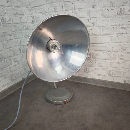 Baumann Stallampe 50er Alu Tischlampe Vintage Wärmelampe Loft E27 verstellbar