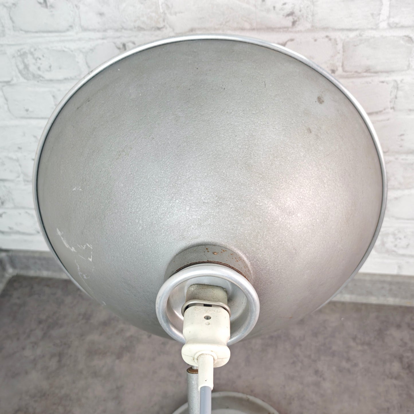 Baumann Stallampe 50er Alu Tischlampe Vintage Wärmelampe Loft E27 verstellbar