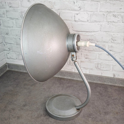 Baumann Stallampe 50er Alu Tischlampe Vintage Wärmelampe Loft E27 verstellbar