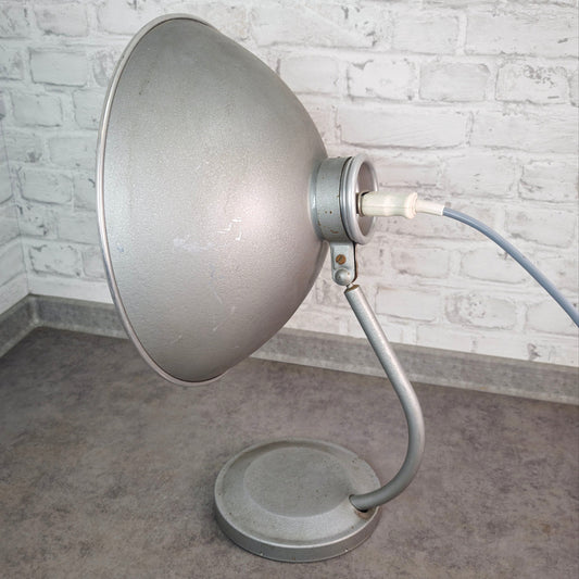 Baumann Stallampe 50er Alu Tischlampe Vintage Wärmelampe Loft E27 verstellbar