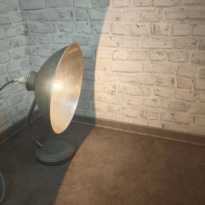 Baumann Stallampe 50er Alu Tischlampe Vintage Wärmelampe Loft E27 verstellbar