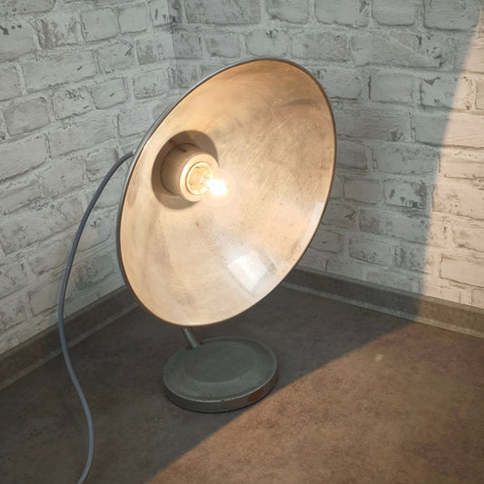 Baumann Stallampe 50er Alu Tischlampe Vintage Wärmelampe Loft E27 verstellbar