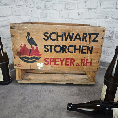 Schwartz Storchen Speyer a. Rh Bierkiste mit Logo Bierkasten Holz Vintage