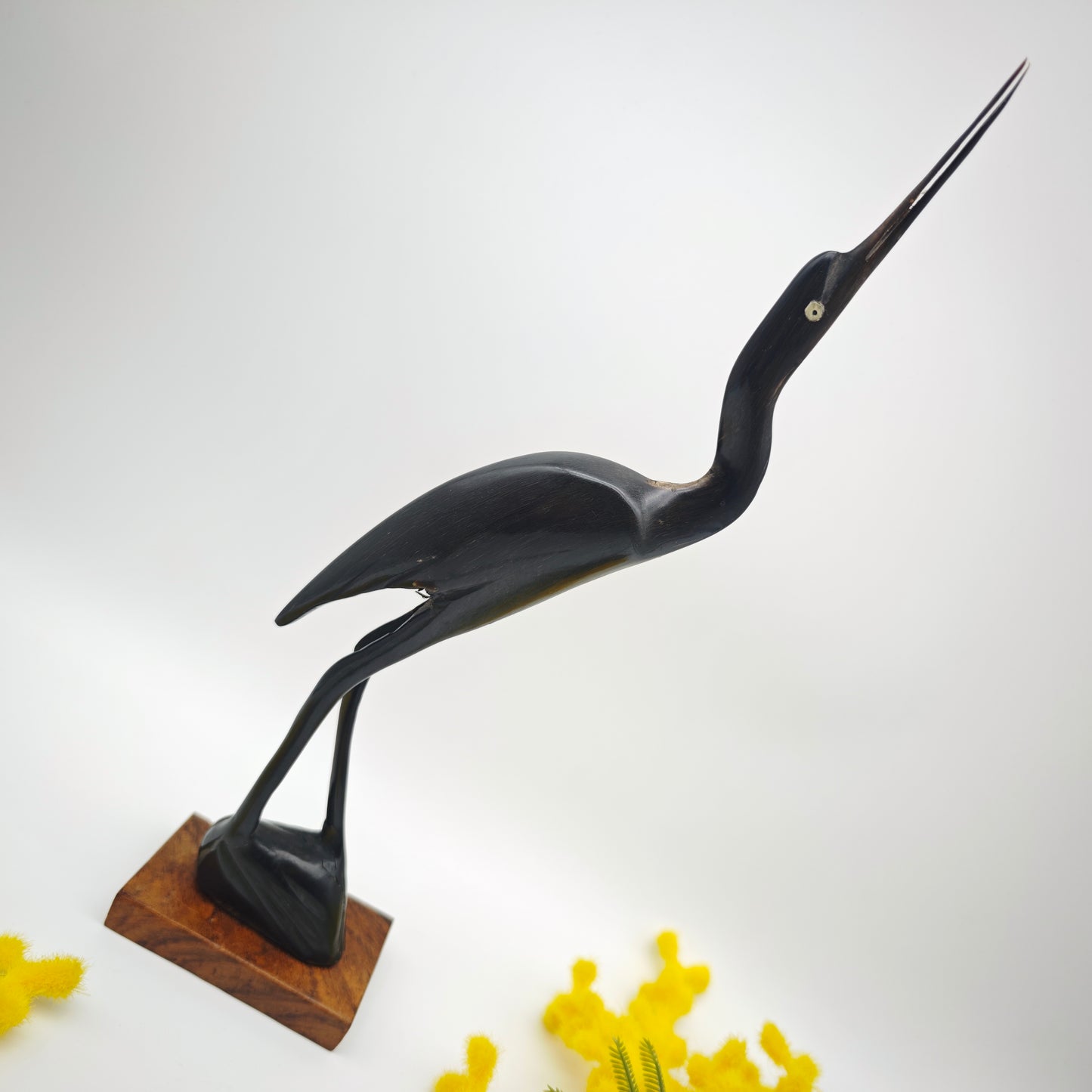 Vogel Figur Handarbeit Rosewood Kranich Storch Reiher Mid Century