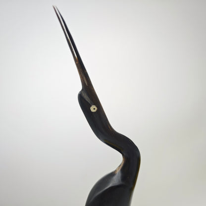 Vogel Figur Handarbeit Rosewood Kranich Storch Reiher Mid Century