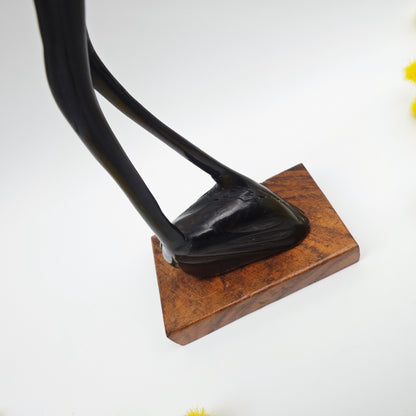 Vogel Figur Handarbeit Rosewood Kranich Storch Reiher Mid Century