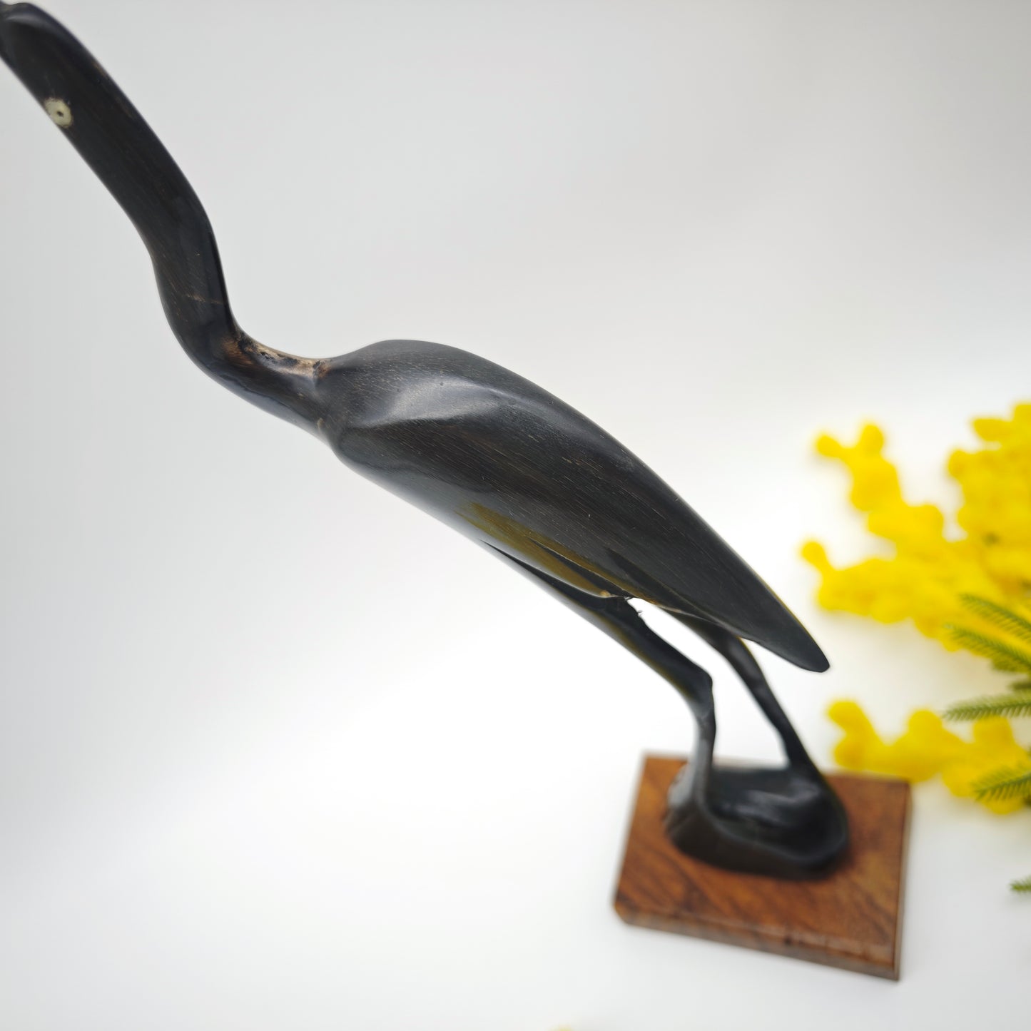 Vogel Figur Handarbeit Rosewood Kranich Storch Reiher Mid Century