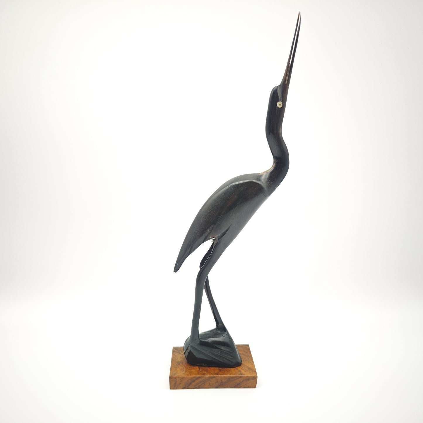 Vogel Figur Handarbeit Rosewood Kranich Storch Reiher Mid Century