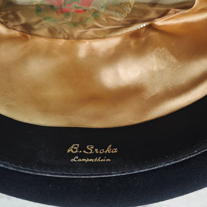 Trachtenhut schwarz Velour Rockel Sroka Lampertheim Hut Filz Jagdhut mit Kordel