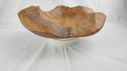 Wooden bowl with knothole root wood unique solid heavy unique bowl fruit bowl grain wood key tray rustic hand flatterer