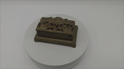 Ring box ring box brass Art Nouveau sunflower leaves wedding jewelry box vintage jewelry box ring box brass box