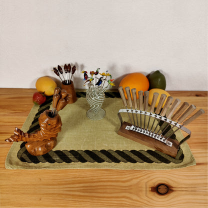 Cocktail skewers sets wooden motif Viking fish punch skewers olive skewers party skewers party forks fruit cheese fork midcentury holder party picker