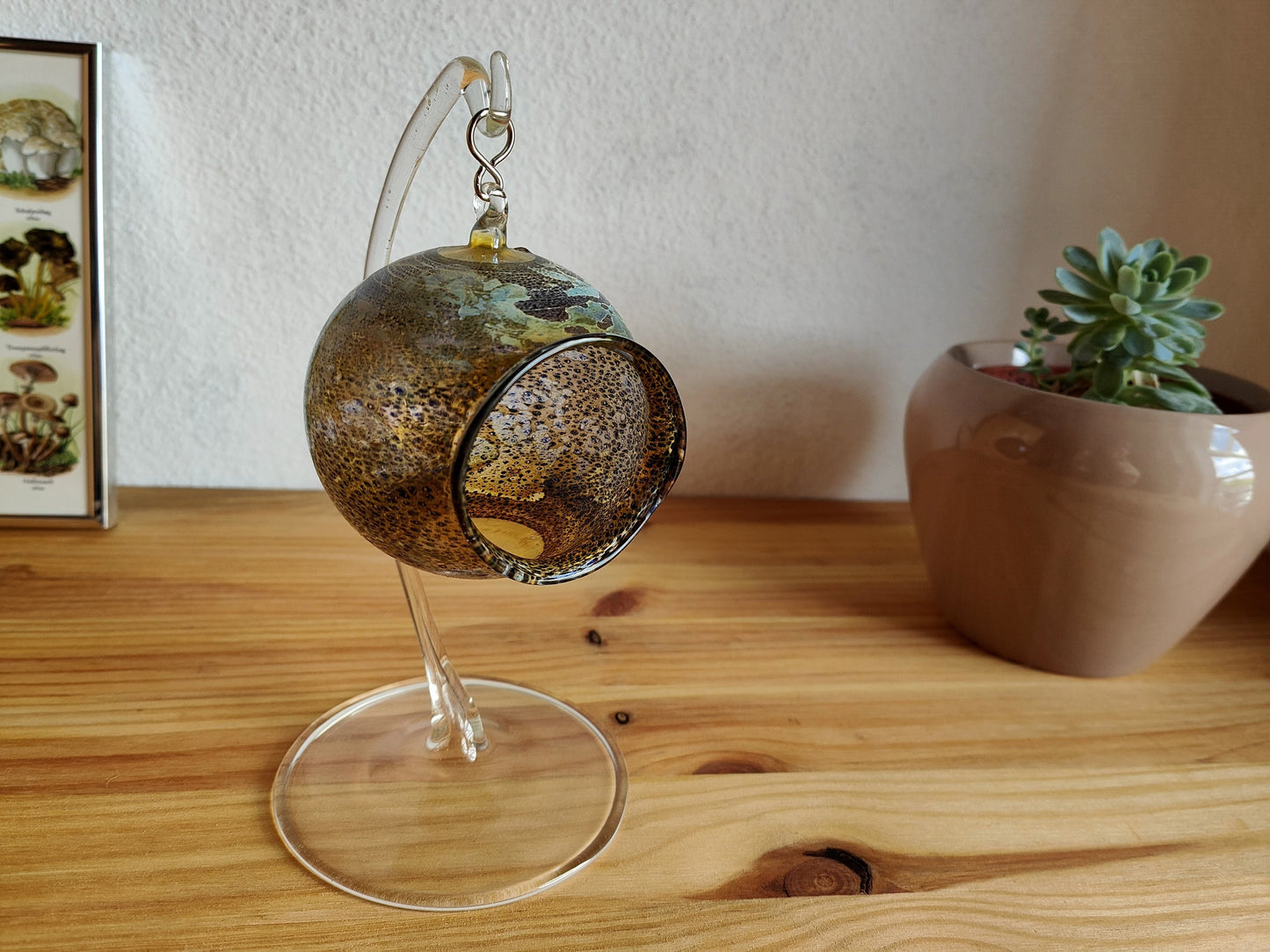 Desk terrarium ball micro landscape berry hanging glass marbled succulents miniature fairy garden moss goblincore academia glass art