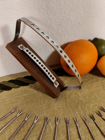 Cocktail skewers sets wooden motif Viking fish punch skewers olive skewers party skewers party forks fruit cheese fork midcentury holder party picker